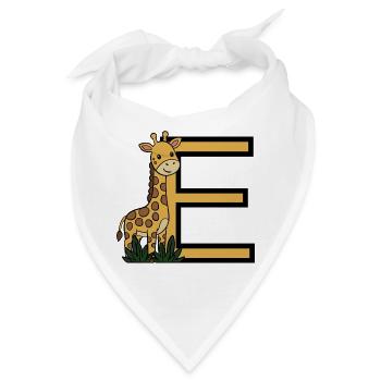 Giraffe mit Buchstabe E - Bandana - Weiß - Vorne