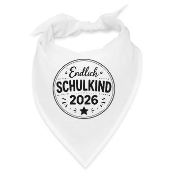 Endlich Schulkind 2026 - Bandana - Weiß - Vorne