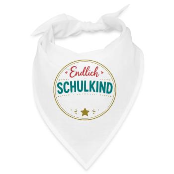 Endlich Schulkind Badge - Bandana - Weiß - Vorne