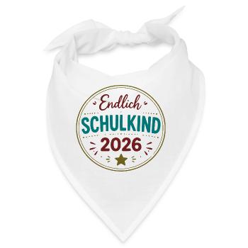 Endlich Schulkind 2026 - Bandana - Weiß - Vorne