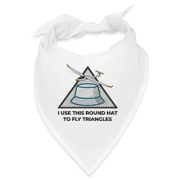 Round Hat Flies Triangles V3 - Bandana - Weiß - Vorne