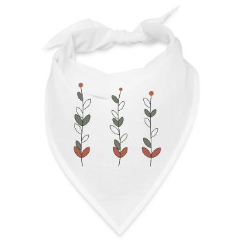 Trio minimalistischer Blumenstängel - Bandana - Weiß - Vorne