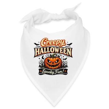 Creepy Halloween Kürbis-Logo - Bandana - Weiß - Vorne