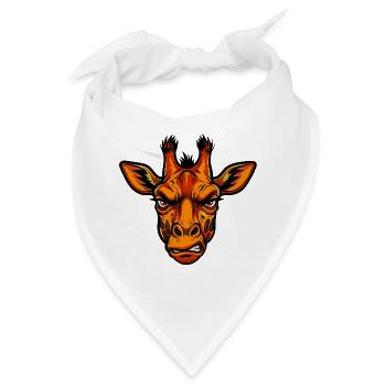 Wütender Giraffenkopf in Flammen - Bandana - Weiß - Vorne