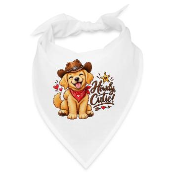 Howdy Cutie Hund im Cowboylook - Bandana - Weiß - Vorne