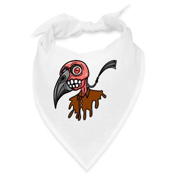Ein Ghul mit Rabenmaske. - Bandana - Weiß - Vorne