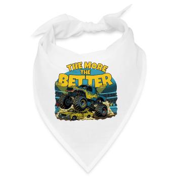 Je mehr, desto besser Monstertruck - Bandana - Weiß - Vorne