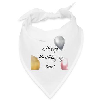 Alles Gute zum Geburtstag - Bandana - Weiß - Vorne