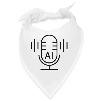 KI-Sprachassistent-Mikrofon-Zeilensymbol - Bandana - Weiß - Vorne