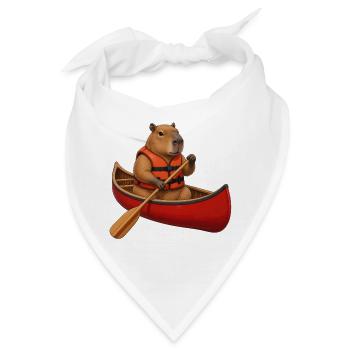 Capybara beim Kanufahren - Bandana - Weiß - Vorne