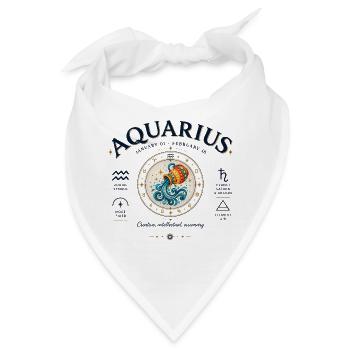 Aquarius Zodiac Astrologisches Himmlisches Horoskop - Bandana - Weiß - Vorne
