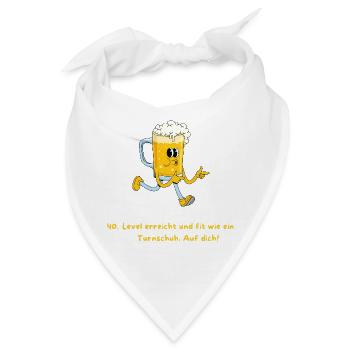 Laufendes Bierkrug Design 40. Geburtstag Cartoon - Bandana - Weiß - Vorne
