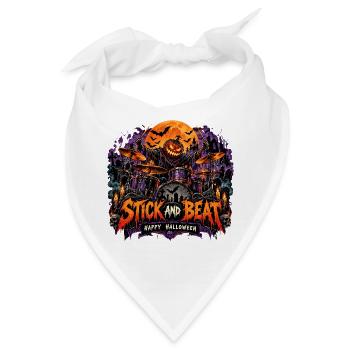 Kürbis-Trommler Halloween-Szene - Bandana - Weiß - Vorne