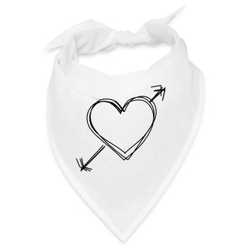 Amorpfeil handgezeichnet - Bandana - Weiß - Vorne