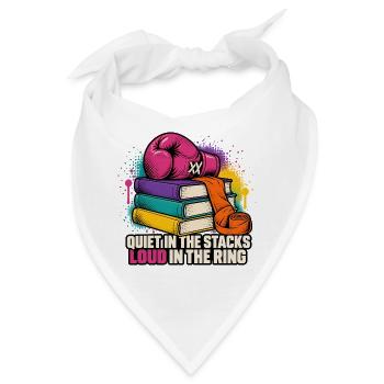 Kampfgeist im Bücherstapel - Bandana - Weiß - Vorne