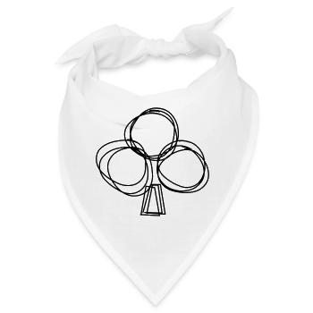 Kreuz Spielkarte handgezeichnet - Bandana - Weiß - Vorne