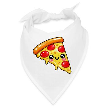 Kawaii Pizza Slice Cartoon - Bandana - Weiß - Vorne