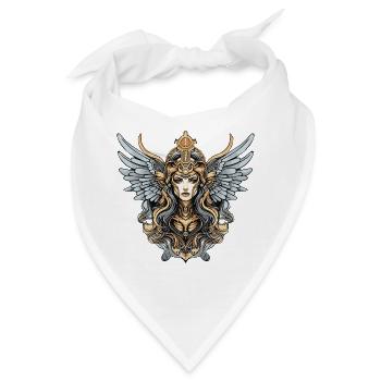 Walküre Kriegerin mit Flügelhelm - Bandana - Weiß - Vorne