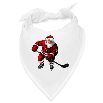 Weihnachten Eishockeyspieler - Bandana - Weiß - Vorne