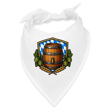 Bierfass Schild Bayerisch - Bandana - Weiß - Vorne