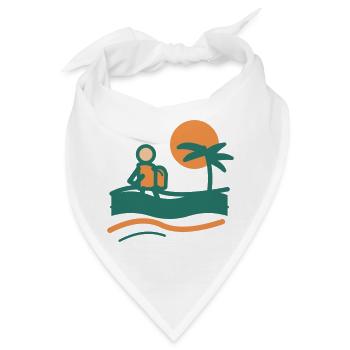 Backpacker am Palmenstrand - Bandana - Weiß - Vorne