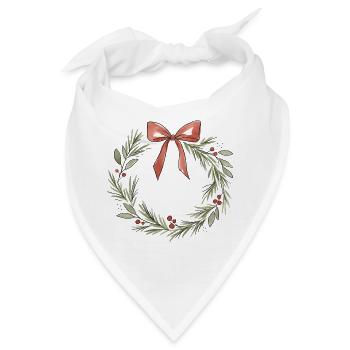 Sanfte rosa Schleife Weihnachtskranz - Bandana - Weiß - Vorne