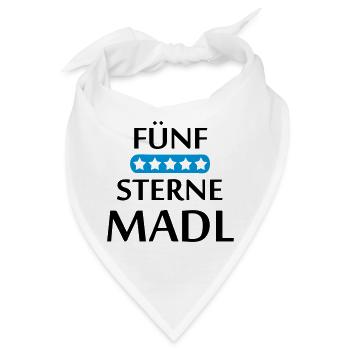 Fünf Sterne Madl Bayern Geschenk - Bandana - Weiß - Vorne