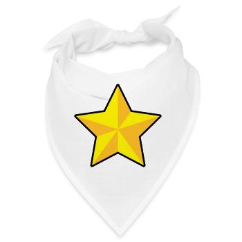 3D Stern - Bandana - Weiß - Vorne