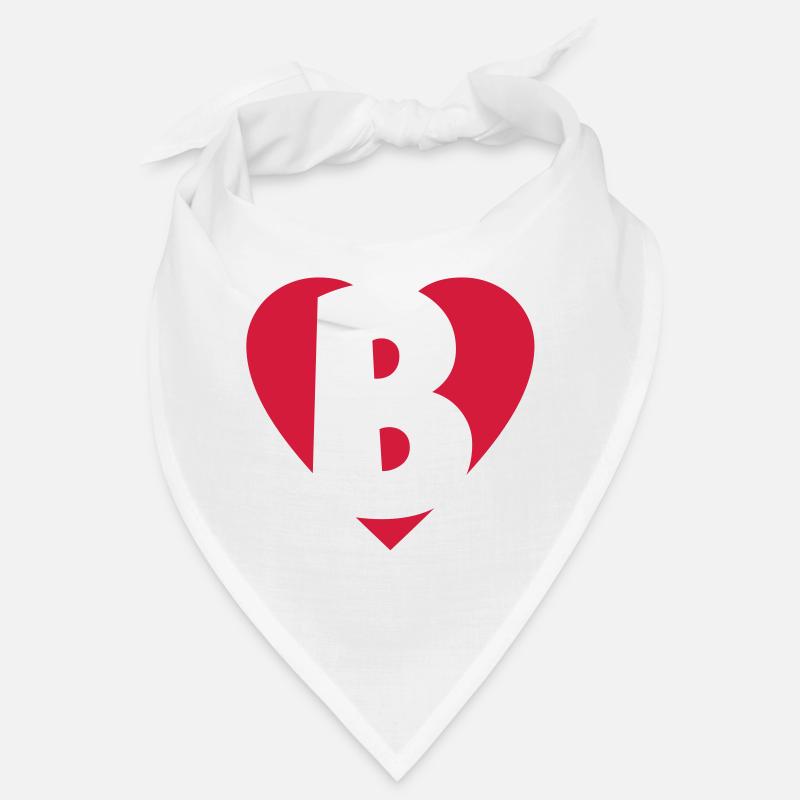 Cœur B - J'aime B - Bandana - blanc