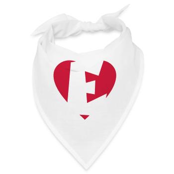 I love E - Herz E - Buchstabe E - Bandana - Weiß - Vorne
