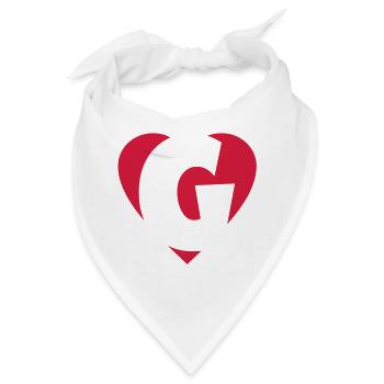 Herz G - I love G - Buchstabe G - Bandana - Weiß - Vorne