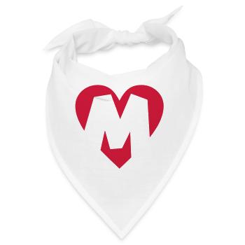 Herz M - I love M - Buchstabe M - Bandana - Weiß - Vorne