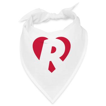 Herz R - I love R - Buchstabe R - Bandana - Weiß - Vorne