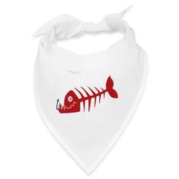Freaky Fisch Skelett Pirat schlecht. rot - Bandana - Weiß - Vorne