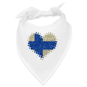 Ich Liebe Finnland Herz Landesfarben Heimatland - Bandana - Weiß - Vorne