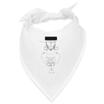 Scinny Muskel Mann mit Hut - Bandana - Weiß - Vorne
