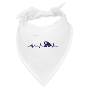 Polizei Herzschlag heartbeat geschenk polizist - Bandana - Weiß - Vorne
