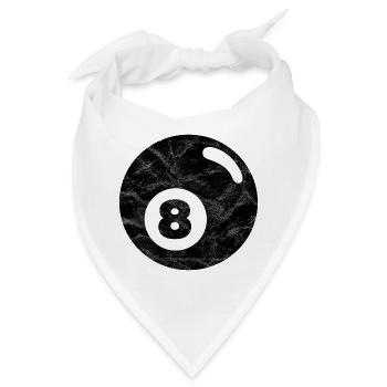 Billard Billardkugel schwarz acht eight - Bandana - Weiß - Vorne