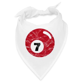 Billard Billardkugel dunkelrot sieben seven - Bandana - Weiß - Vorne