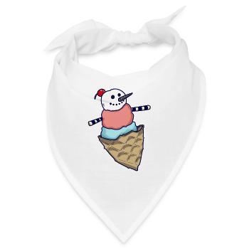 Schneemann Eiskugel - Bandana - Weiß - Vorne
