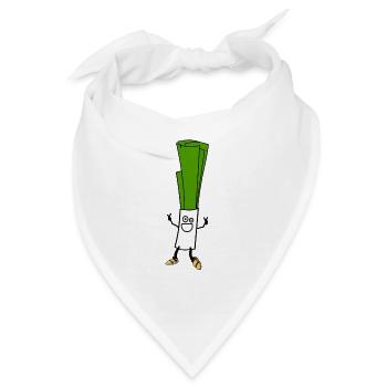 Lauch happy lustig fresh - Bandana - Weiß - Vorne