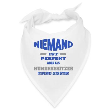 Hundebesitzer - Bandana - Weiß - Vorne