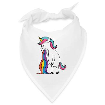 Einhorn Regenbogen Kotze. Kein Bock Lustlos Würgen - Bandana - Weiß - Vorne