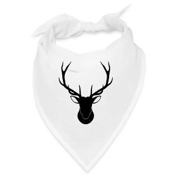 Hirsch - Hirschgeweih - Bandana - Weiß - Vorne