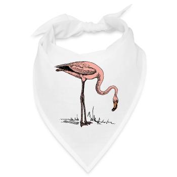 bird Vogel Flamingo Natur Tierwelt - Bandana - Weiß - Vorne