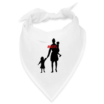 Asyl, Refugees welcome - Bandana - Weiß - Vorne