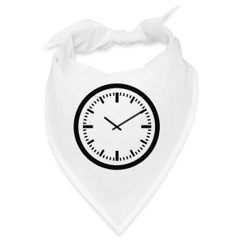 uhr zeit watch clock time hourglass sanduhr76 - Bandana - Weiß - Vorne
