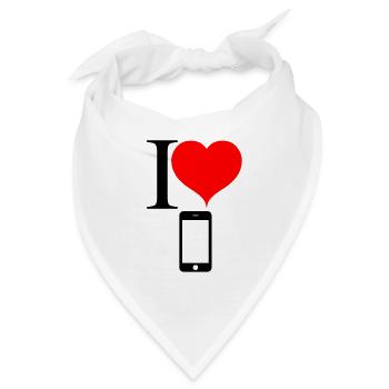 I love Handy und Smartphone - Bandana - Weiß - Vorne