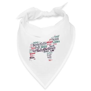 Rally Obedience Border Collie Wordcloud - Bandana - Weiß - Vorne