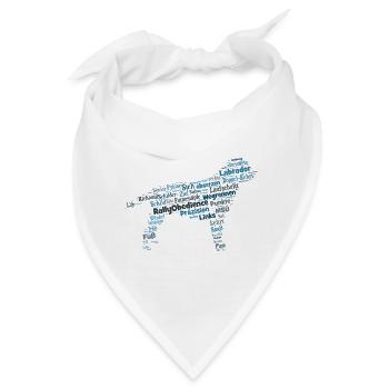 Labrador Rally Obedience Wordcloud - Bandana - Weiß - Vorne